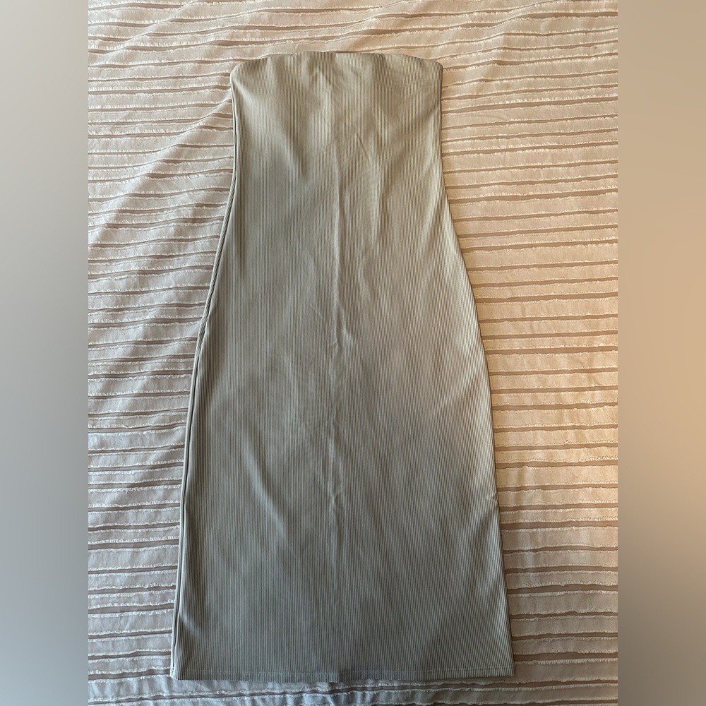 Elegant American Eagle Strapless Black & Tan Striped Dress